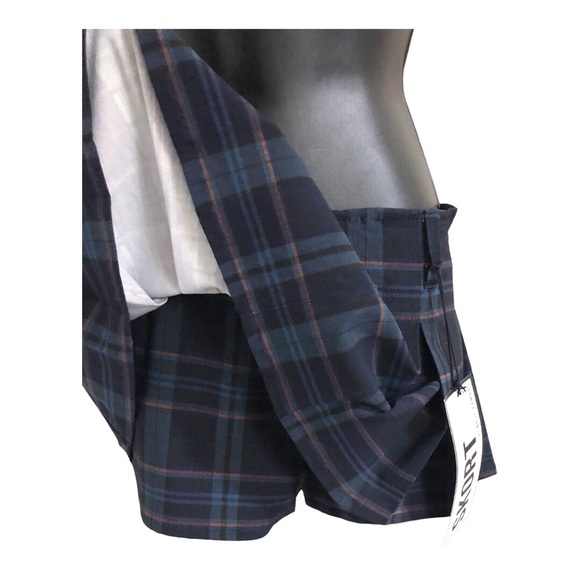Almost Famous navy blue Plaid Pleated‎ Mini Skort size XL new - Picture 8 of 16